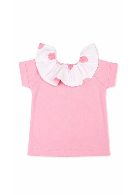 T-shirt con colletto NOT ONLY MONDAY | COLLETTY SUMMERJERSEY ROSA/POPELINE POIS ROSA